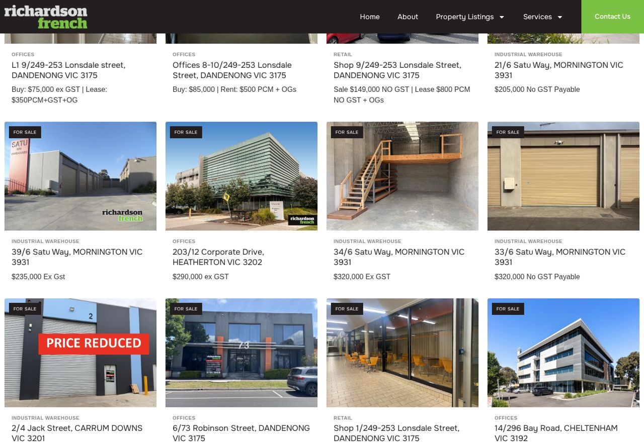Richardson French commercial sale listing page with property details